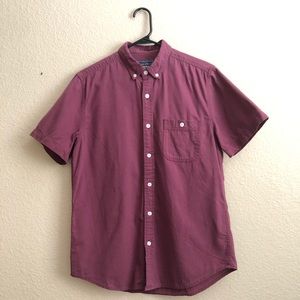 Topman - S - Maroon button down short sleeve shirt